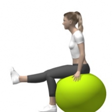 Fitness Ball Leg Extension, Seated Ending Position