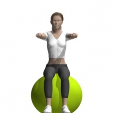 Fitness Ball Front Raise, Seated Ending Position