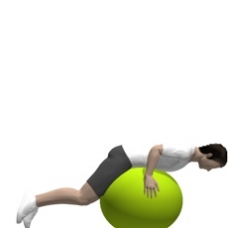 Fitness Ball Hip Extension, Prone, Straight Leg Starting Position