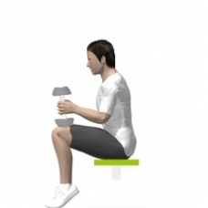 Dumbbell Calf Press, Seated Ending Position