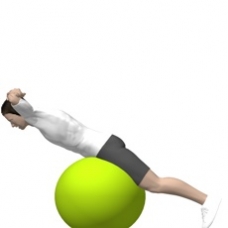 Fitness Ball Hyperextension Ending Position