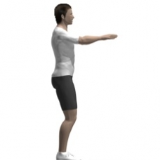 Bodyweight Only Squat, Close Stance Starting Position