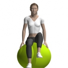 Fitness Ball Walk, Seated Ending Position