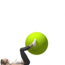 Fitness Ball Hip Flexion, Supine Ending Position
