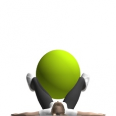 Fitness Ball Hip Adduction, Supine Starting Position