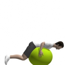 Fitness Ball Hip Extension, Prone Starting Position
