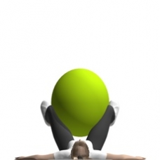Fitness Ball Hip Adduction, Supine Ending Position