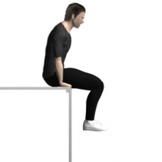 Tisch Knie-Hftheben, im Sttz Ausgangsposition