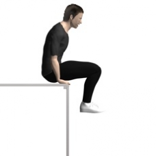 Tisch Knie-Hftheben, im Sttz Endposition