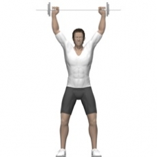 Barbell Behind Neck Press, Standing Starting Position
