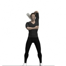Water Bottles Triceps Extension, Standing, One Arm Ending Position