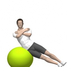 Fitness Ball Side Bend, Lateral Position Ending Position