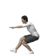Bodyweight Only Squat, One Leg Ending Position