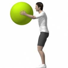 Fitness Ball Squat Starting Position