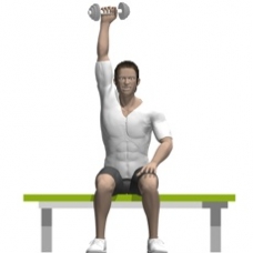 Dumbbell Triceps Extension, Seated, One Arm Ending Position