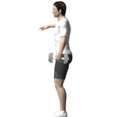 Dumbbell Suitcase Squat Starting Position