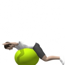 Fitness Ball Butterfly Reverse, Bauchlage Endposition