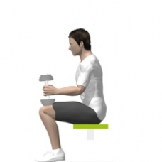 Dumbbell Calf Press, Seated Starting Position