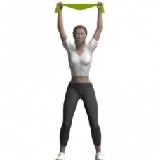 Elastic Band Lat Pull, Standing Starting Position