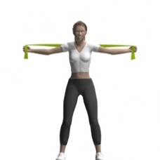 Elastic Band Lat Pull, Standing Ending Position