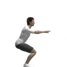 Bodyweight Only Squat, Close Stance Ending Position