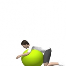 Fitness Ball Körperstreckung, Bauchlage Ausgangsposition