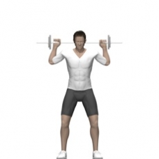 Barbell Behind Neck Press, Standing Ending Position