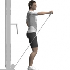 Cable Front Raise, One Arm Ending Position