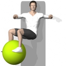 Fitness Ball Hüftrotation, Rückenlage Ausgangsposition