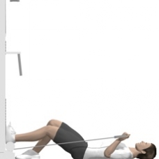 Cable Curl, Supine, One Arm Ending Position