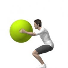 Fitness Ball Squat Ending Position