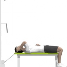 Cable Triceps Extension, Lying, One Arm Starting Position